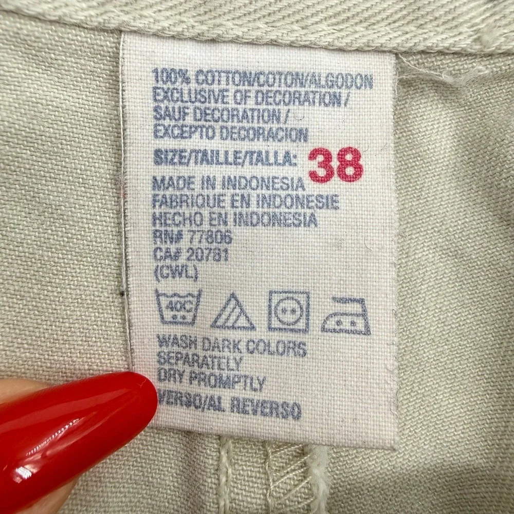 Vintage Tommy Hilfiger Mens 38 Khaki Chino Shorts Pleated Cotton Twill Beige